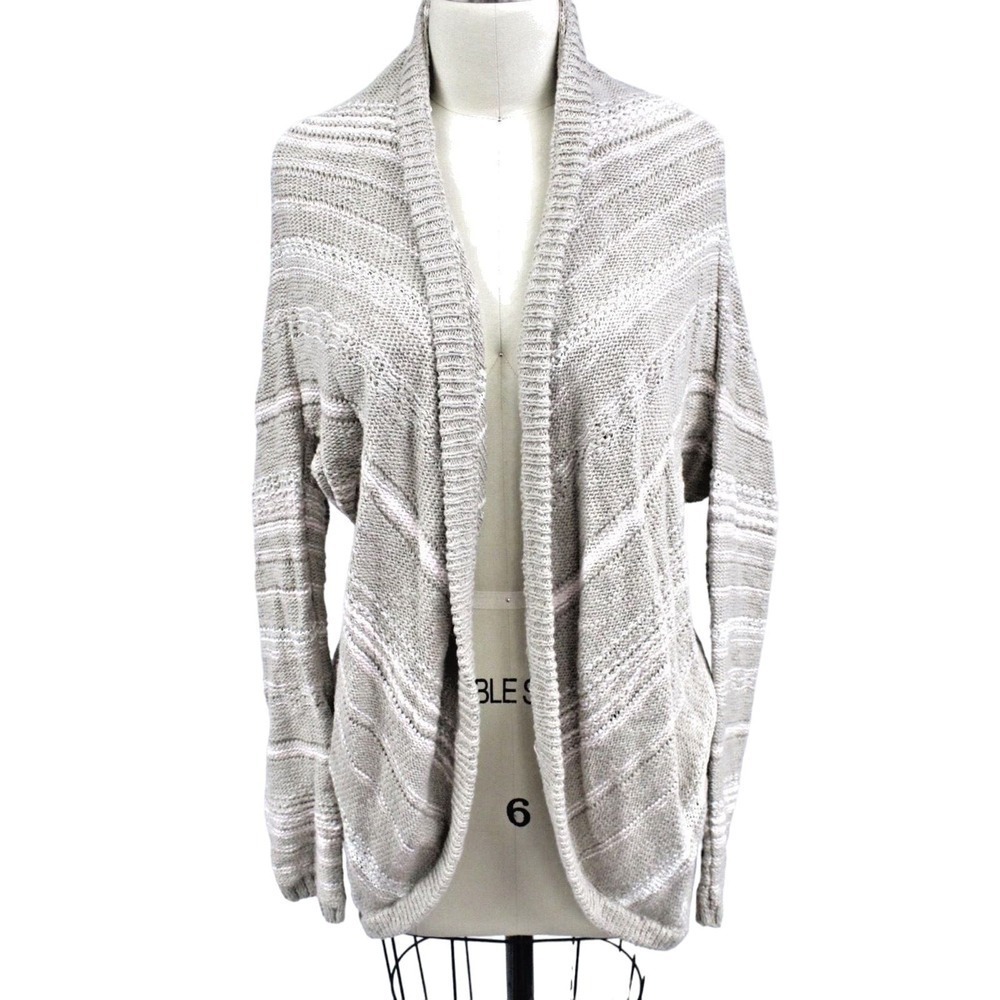Vintage America Blues Open Front Sweater Neutral Oatmeal Pink M NWT $89.50
